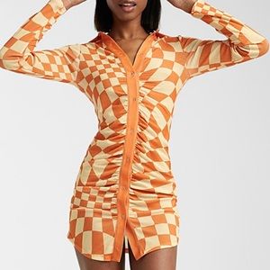 Orange Checkered Dress - Size 10 - NWT